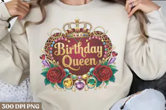 Birthday queen PNG, Birthday Sublimation PNG Product Image 1