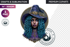 Fantasy Witch Clipart PNG, floral Witchcraft Art scrapbook Product Image 1