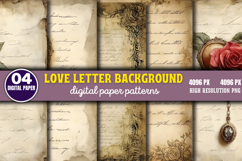 Love Letter Background Digital Paper Bundle PNG Product Image 2