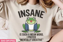 Insane Is Such A Mean Word PNG, Funny Animal Jokes sublimati Product Image 2