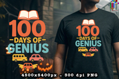 100 Days of Genius Retro School Sublimation Design Product Image 2