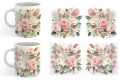 3D Flowers Mug Wrap | Sublimation Coffee Cup Product Image 4