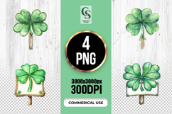 Watercolor Shamrock Sign Clipart Sublimation PNG Product Image 1