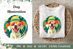 Labrador Retriever Dog Illustration, Labrador Dog Print Product Image 1