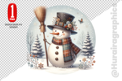 Snow Men Clipart- PNG File Product Image 2