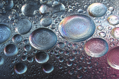 Metallic Oil Droplets Macro Texture - Iridescent Water Bubbl Product Image 1