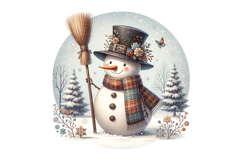 Snow Men Clipart- PNG File Product Image 1
