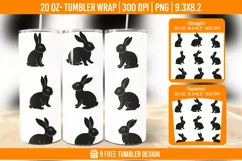 Cute Rabbit Seemless Tumbler Wrap Designs, Sublimation Wrap Product Image 1