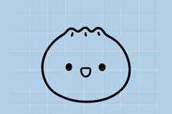 Kawaii Dumpling Outline Clipart | Cute Bao SVG PNG EPS | Product Image 2