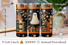 Embroidery Halloween Tumbler, Funny Ghosts Tumbler Wrap Product Image 1