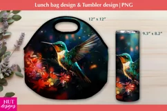 Hummingbird lunch bag, Woman lunch bag with Hummingbird PNG Product Image 1