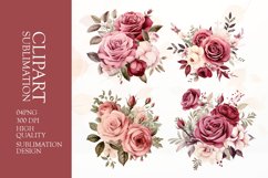 Watercolor flower bouquet clipart sublimation png Product Image 1