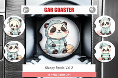Car Coaster Sleepy Panda Product Image 1