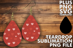 Dazzling Teardrop Earrings Art PNG, Valentine's Pattern Product Image 1