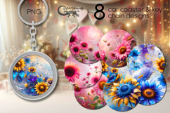 Impressionism sunflowers | fantasy coaster &amp; key chain Product Image 1