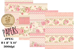 Shabby Chic, Pink, flowers, Papers, Junk Journal Product Image 1