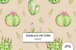 Watercolor Cactus Seamless Pattern Product Image 1