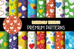 Rainbow Valentine&#039;s Day Digital Papers Product Image 1