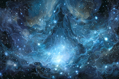 Cosmic Blue Nebula Energy Art Background Design Product Image 1