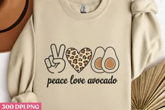 Peace Love Avocado PNG, Avocado Sublimation PNG Product Image 2