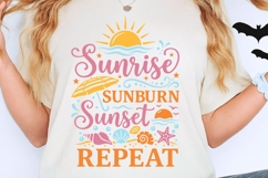 Sunrise Sunburn Sunset Repeat Svg, Summer Vacation Svg. Product Image 2