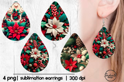 Earrings christmas sublimation, Teardrop png Product Image 1