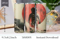Space Tumbler Wrap Design, Astronaut Tumbler Sublimation Product Image 1