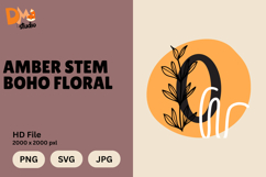 Amber Stem Boho Floral Monogram Product Image 1