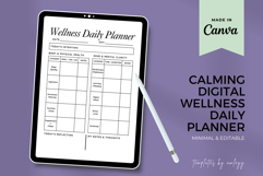 Calming Digital Wellness Daily Planner Template Editable Product Image 1