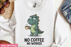 No coffee, no workee PNG, Funny Coffee Animals Sublima Product Image 2