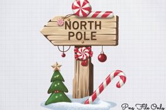 Cute Pink Christmas Watercolor Clipart PNG Product Image 2