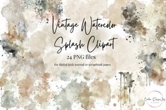 Vintage Watercolor Splashes Clipart Overlay Product Image 1