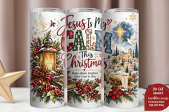 Praise the Lord 20oz Tumbler Wrap, Christian Christmas Nativ Product Image 2