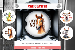 Moody Farm Animal Quotes Car Coaster Product Image 1