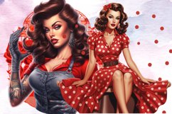 Vintage Pin Up Girl Clipart Sublimation Bundle Product Image 3