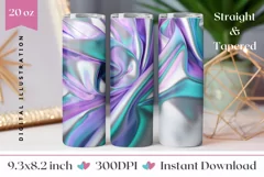 Holographic Tumbler Warp Design, Metallic Tumbler Design Product Image 1