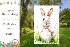 Watercolor Bunny Garden Flag Template, Welcome Garden Flag Product Image 1