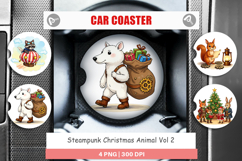 Car Coaster Steampunk Christmas Animals Product Image 1