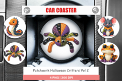 Car Coaster Patchwork Halloween Critters Product Image 1