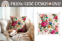 Cartoon Flowers Pillow PNG, Peony Pillow Case Design Product Image 1
