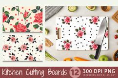 Polka Dots &amp; Rose Flowers Cutting Boards sublimation Design Product Image 1