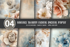 Vintage Shabby Floral Digital Paper Product Image 1