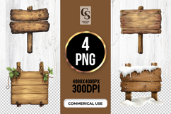 Rustic Wooden Signboard Clipart Sublimation PNG Product Image 1