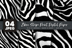 Zebra Stripe Print Digital Paper Product Image 1