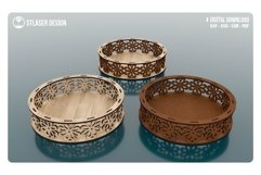 Decorative Round Box Svg Files, Glowforge Cut Files Product Image 1