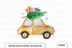 Merry Christmas Car Sublimation Designs Downloads Product Image 1