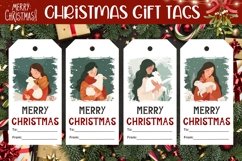 Christmas Girl Gift Tags, Christmas Lamb Gift Tag PNG Product Image 1