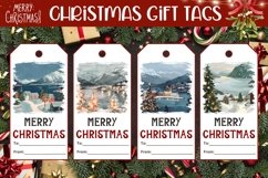 Cozy Christmas Gift Tags, Christmas Village Gift Tag Product Image 1