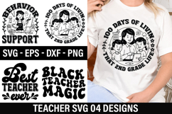 Teacher SVG Design - 100 Days of Livin That 2nd Grade Life Product Image 1