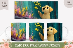 Cartoon Dog Mug Design, Cute Dog Mug Template Product Image 1